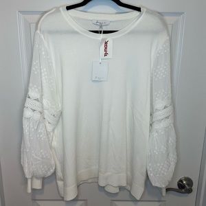 NWT White Sioni Milan Balloon Sleeve Sweater